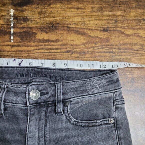 American Eagle Jeans Size 2 S Hi Rise Jegging Next Level Stretch Charcoal Wash - Picture 8 of 13